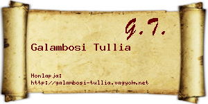 Galambosi Tullia névjegykártya